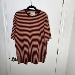 Vintage Woolrich Striped Orange and Navy Men's  Crewneck Shirt NWT Medium